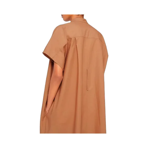 Short-Sleeved Belted Shirt Dress