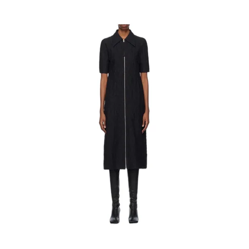 Zipped Midi Shirt Dress