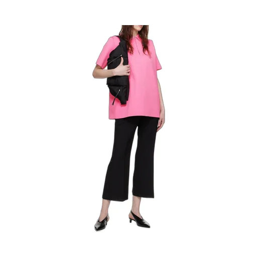 Zip Detailed Straight Hem Polo Top