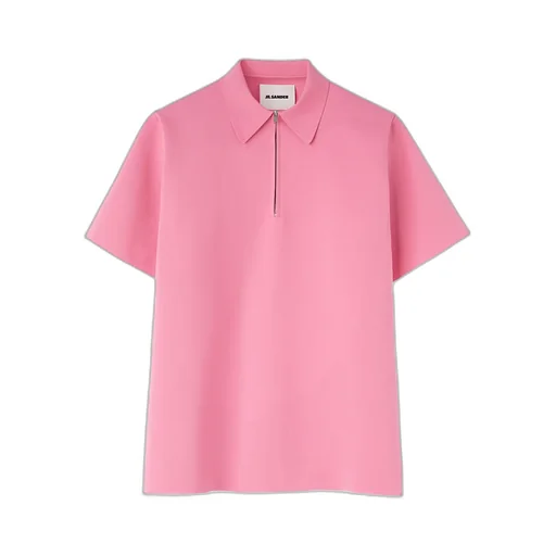 Zip Detailed Straight Hem Polo Top