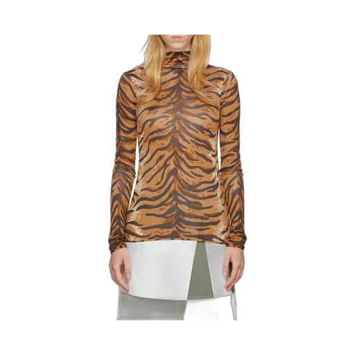 Turtleneck Printed Top