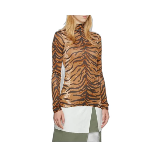 Turtleneck Printed Top
