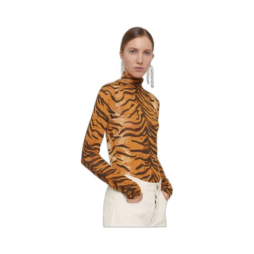 Turtleneck Printed Top
