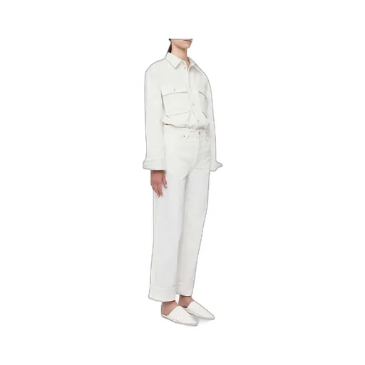Button Detailed Straight Leg Jeans