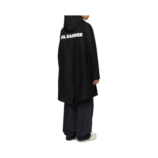Logo Printed Drawstring Hooded Parka