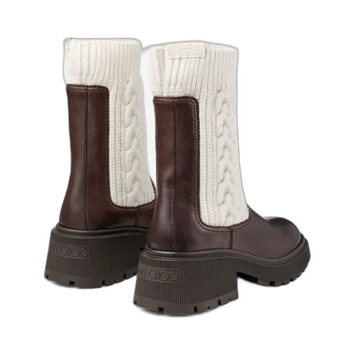 Panelled Round-Toe Boots
