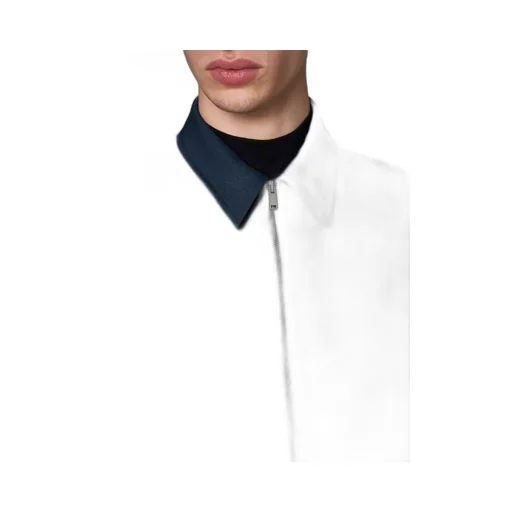 Zip-Up Straight Hem Shirt Jacket