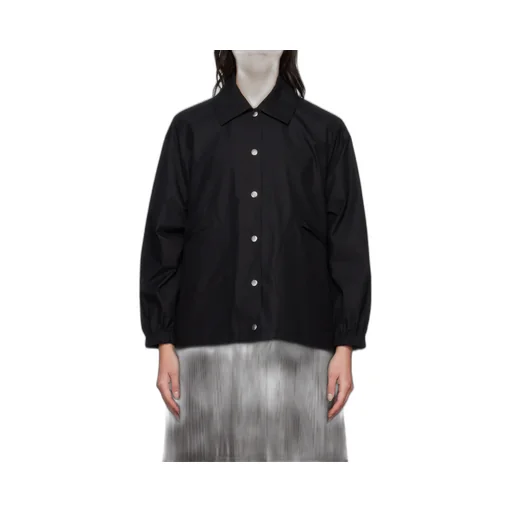 Logo-Printed Drawstring Shirt Jacket