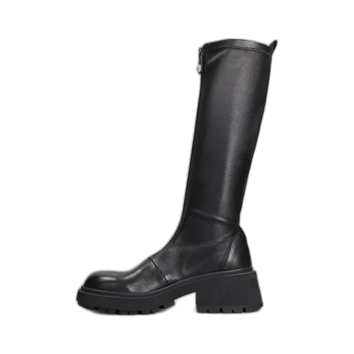 Round Toe Zipped Boots