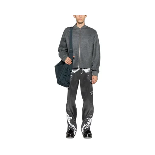 Zip-Up Long-Sleeved Bomber Jacket
