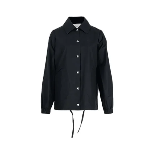 Logo-Printed Drawstring Shirt Jacket