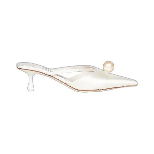 50Mm Pearl-Embellished Pointed-Toe Mules