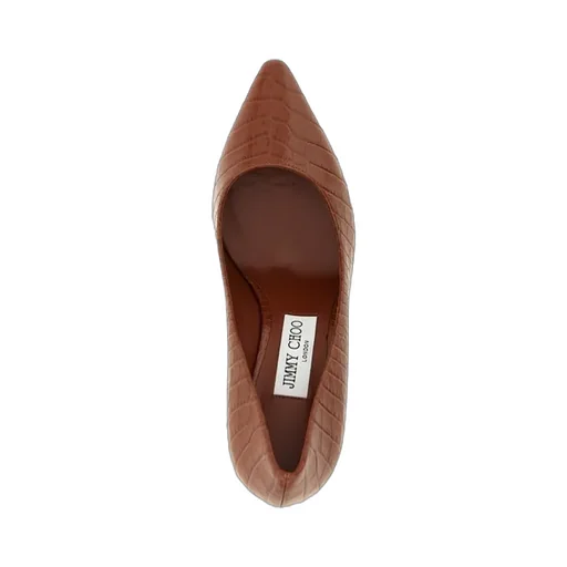 85Mm Romy Crocodile-Effect Pointed-Toe Pumps