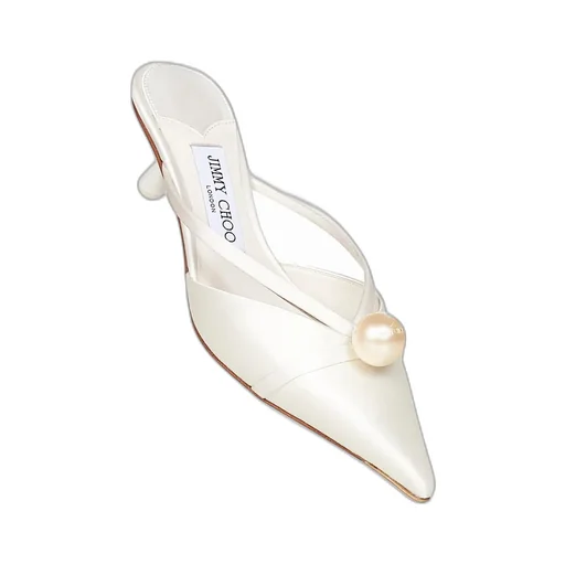 50Mm Pearl-Embellished Pointed-Toe Mules