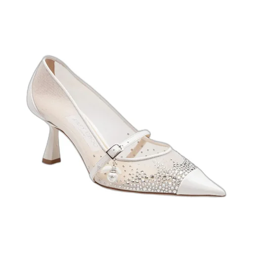 85Mm Aren Crystal-Embellished Mesh Pumps