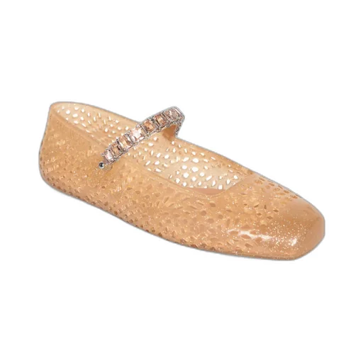 Perforated Embellished Ballerina Flats