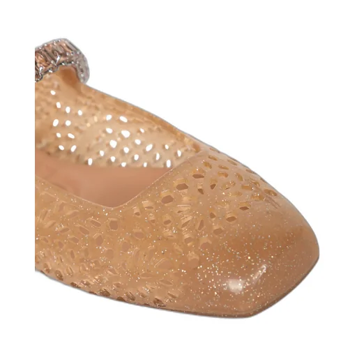 Perforated Embellished Ballerina Flats
