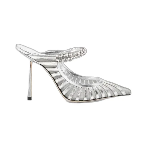 100Mm Leather Heeled Sandals