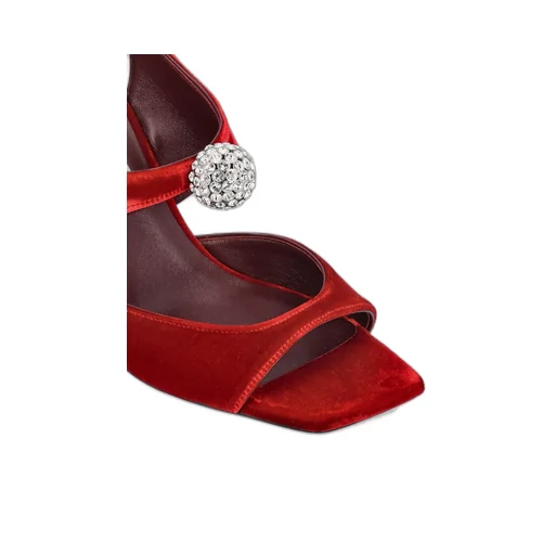 Embellished Velvet Sandals