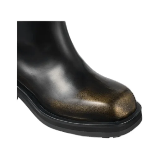 Buckle Detailed Round Toe Ankle Boots