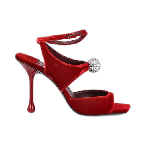 Embellished Velvet Sandals