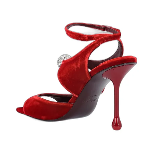 Embellished Velvet Sandals