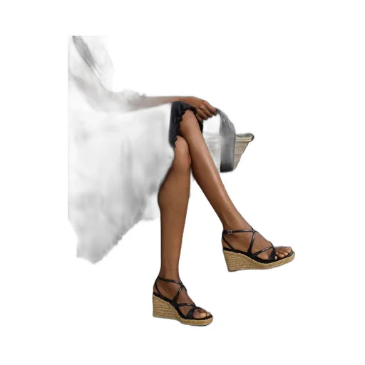 Ayla Square-Toe Wedge Sandals