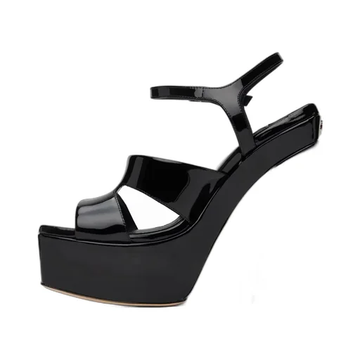 Square-Headed High-Heeled Sandals
