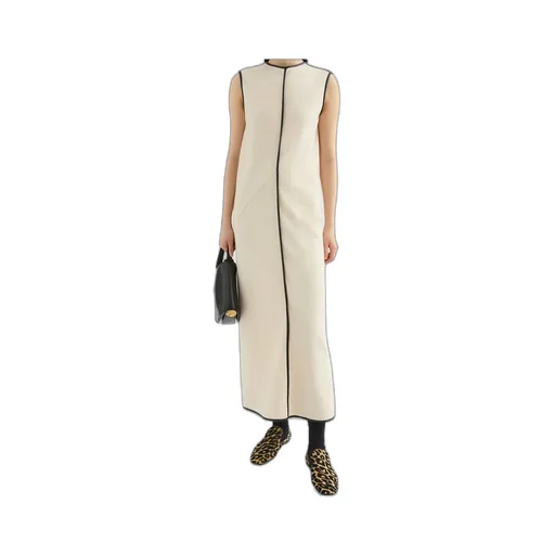Contrasting-Trim Maxi Dress