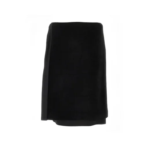 Raw Hem Velvet Skirt