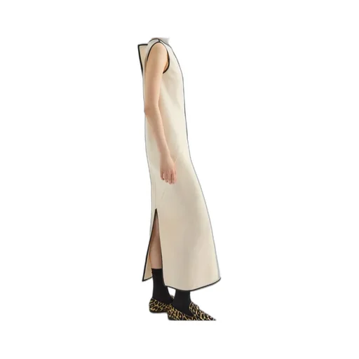 Contrasting-Trim Maxi Dress