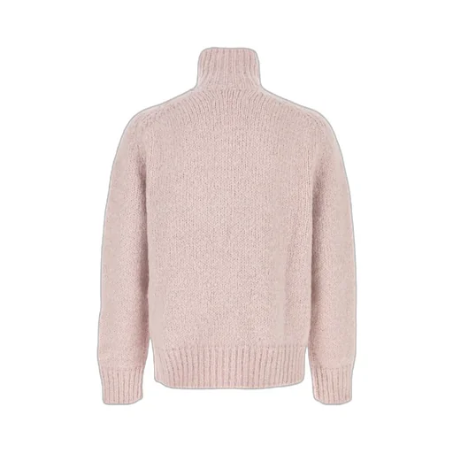 High-Neck Zipped Knit Cardigan