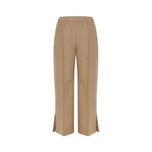 Pinstriped Wide-Leg Pants