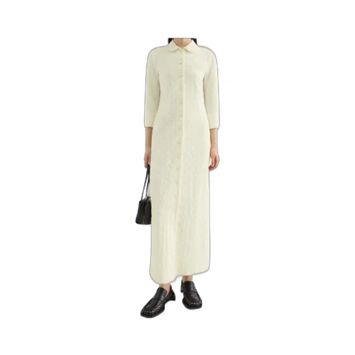 Floral-Embellished Buttoned Maxi Dress