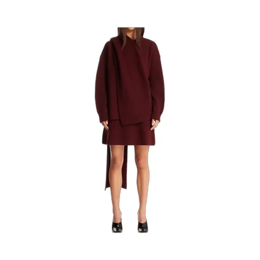 Drop Shoulder Draped Scarf Jumper