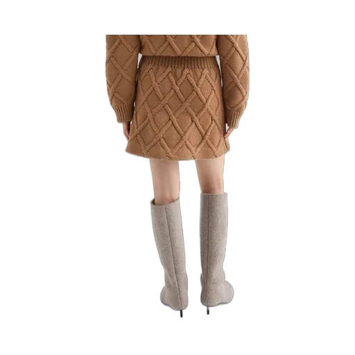 Wool Knit Mini Skirt