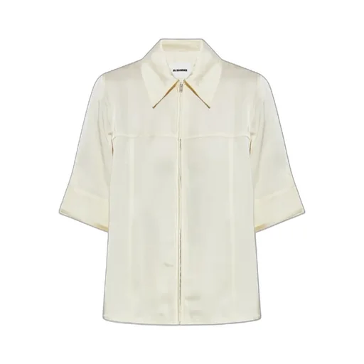 Zip-Front Collared Shirt