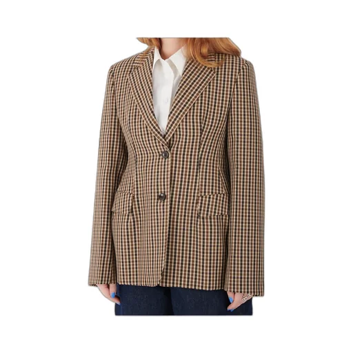 Checked-Pattern Blazer