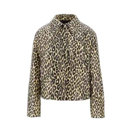 Leopard-Printed Long-Sleeved Jacket