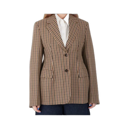 Checked-Pattern Blazer