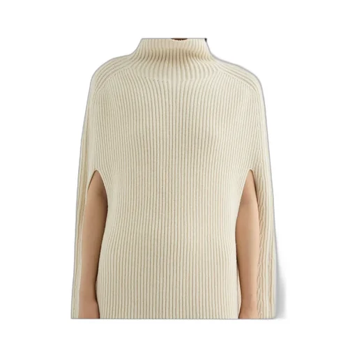 High-Neck Ribbed Cape