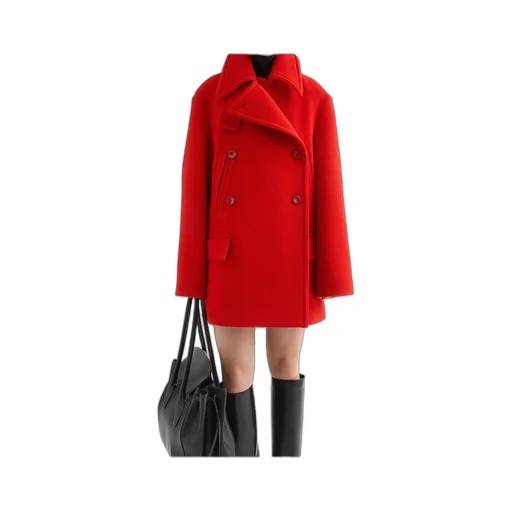 Wool Chevron Coat