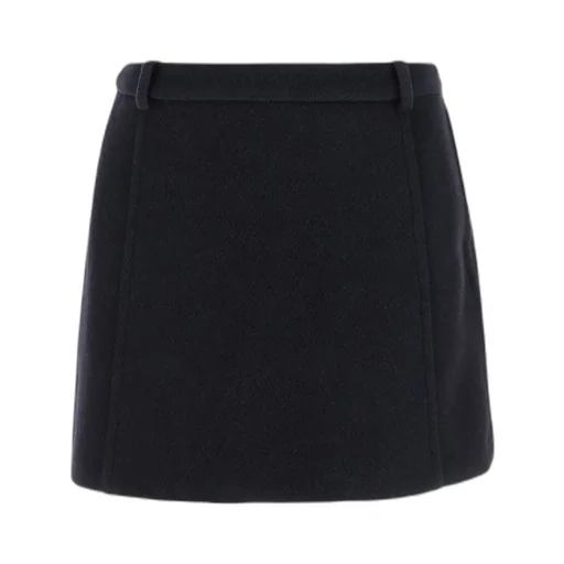 Herringbone Wool Mini Skirt