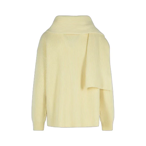Drop Shoulder Draped Scarf Jumper
