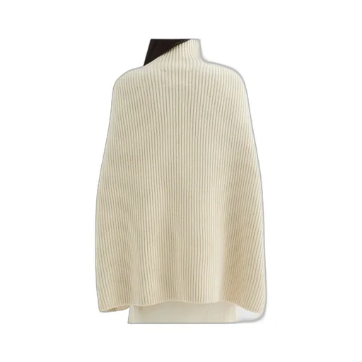 High-Neck Ribbed Cape