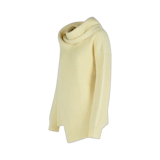 Drop Shoulder Draped Scarf Jumper