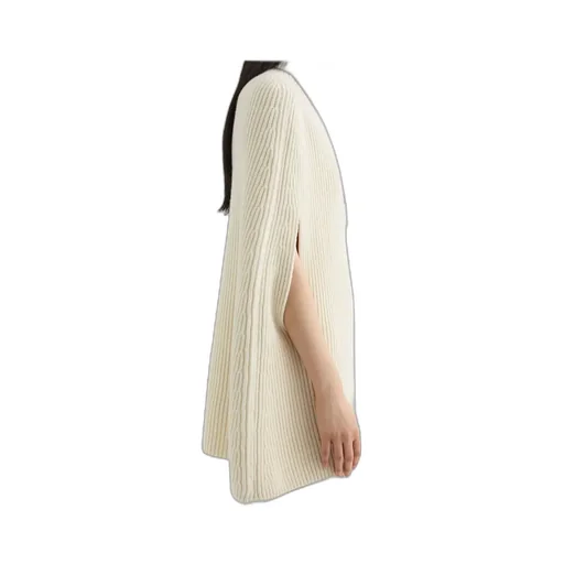 High-Neck Ribbed Cape