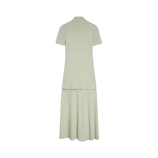 Fluid Viscose High-Neck Dress
