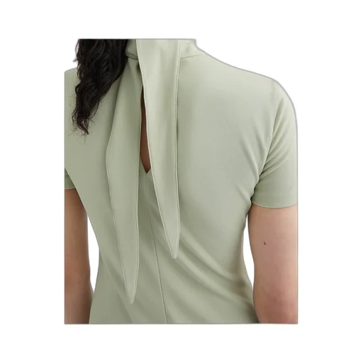 Fluid Viscose High-Neck Dress