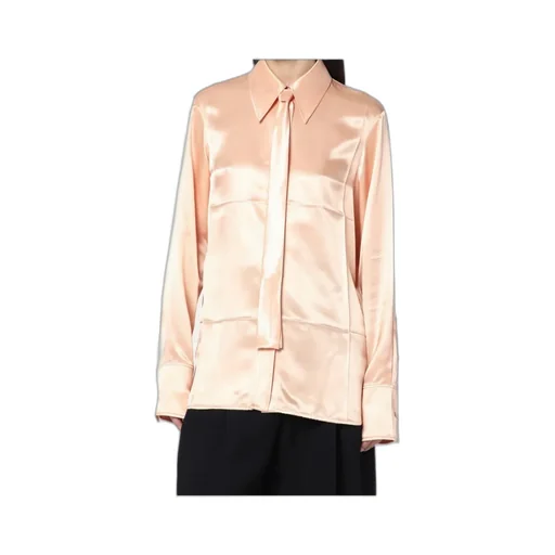 Satin Tie-Neck Shirt